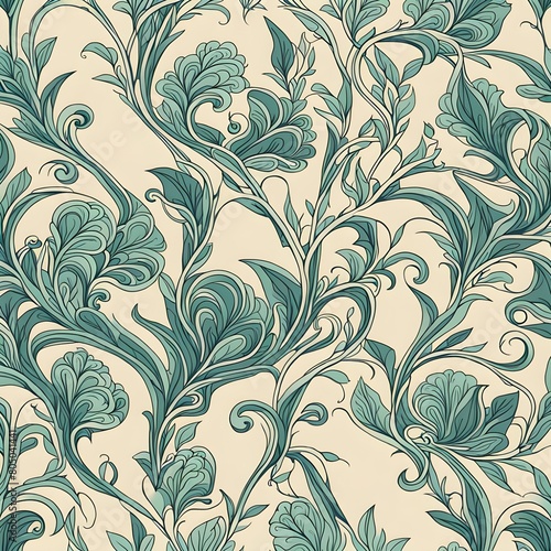 Art Nouveau Floral Seamless Pattern