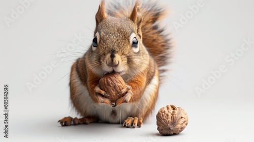 A squirrel is eating a nut