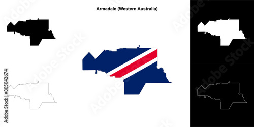 Armadale (Western Australia) outline map set