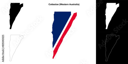 Cottesloe (Western Australia) outline map set
