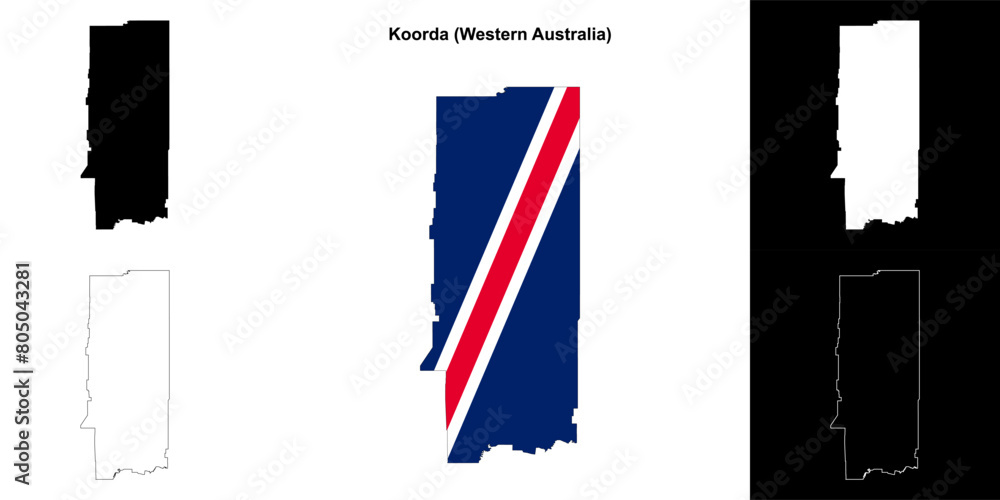 Naklejka premium Koorda (Western Australia) outline map set