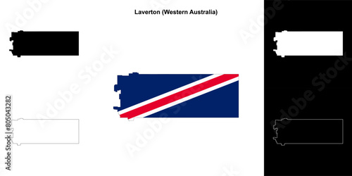Laverton (Western Australia) outline map set
