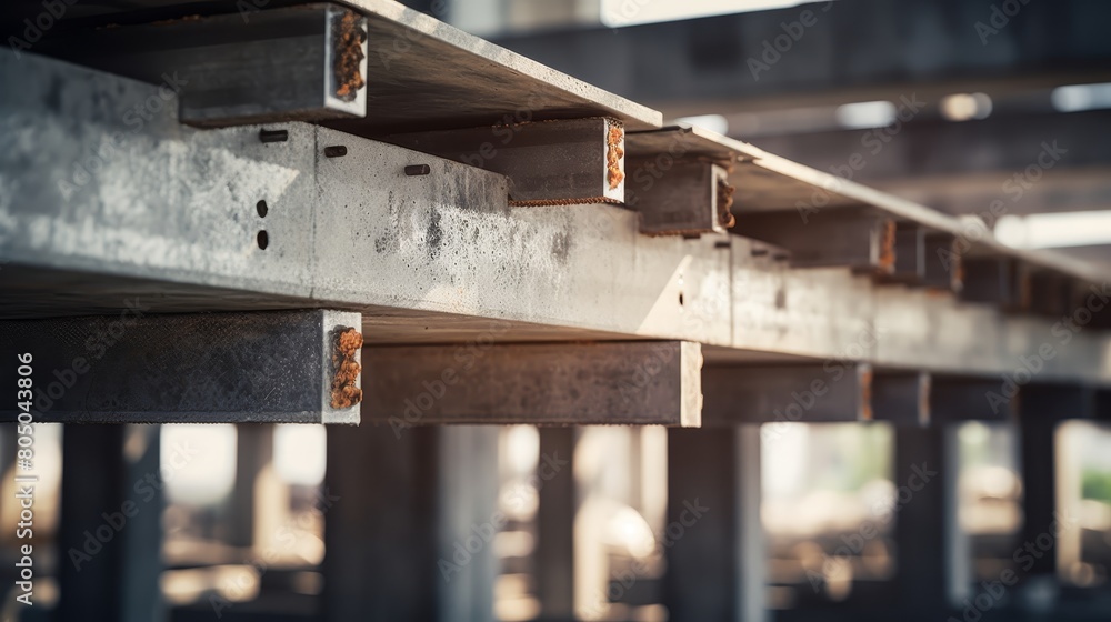 A photo of the underside of a building under construction. A photo of the underside of a building under construction.