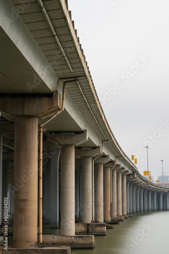 A close-up of the Guangzhou-Shenzhen Expressway Cross-sea Bridge.