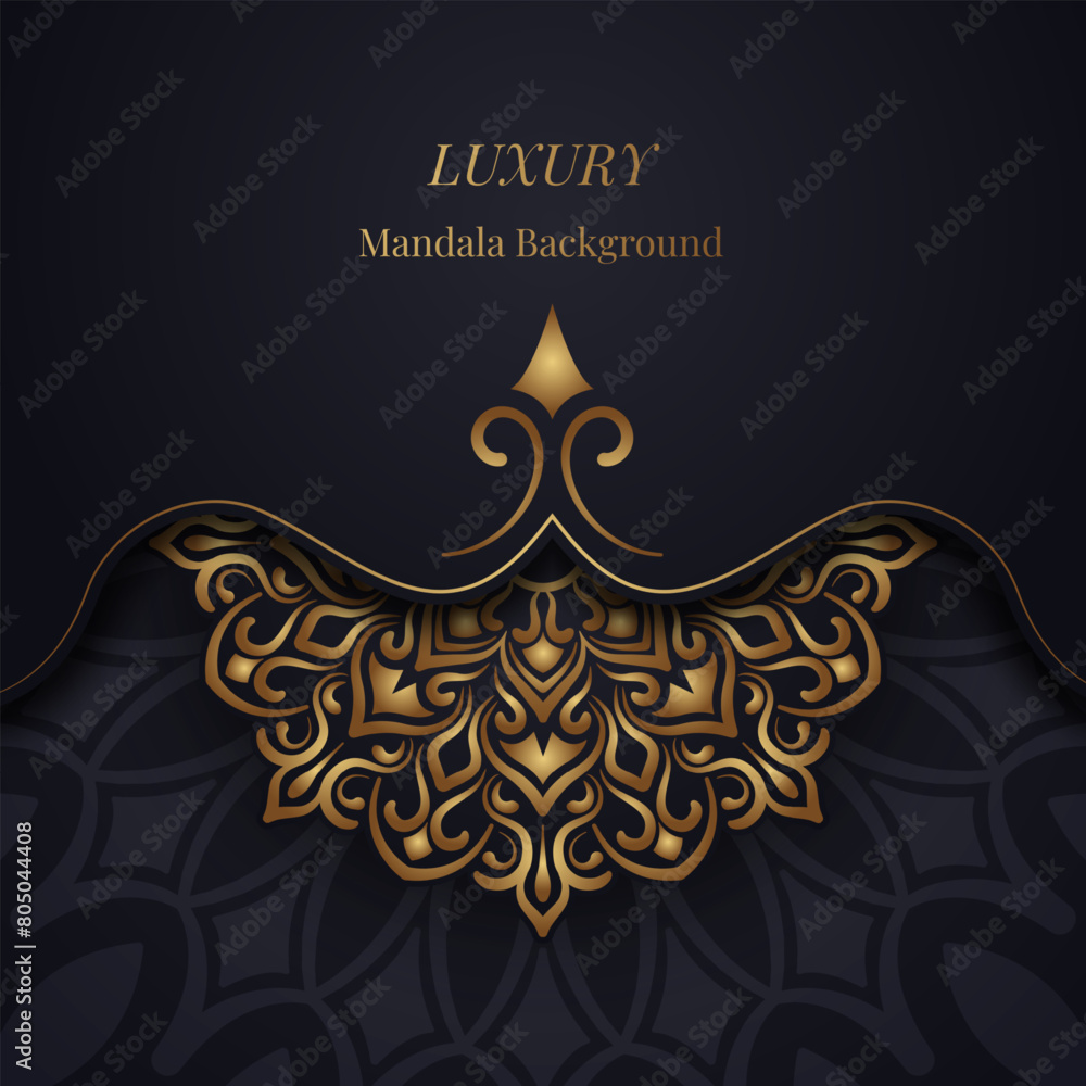 Luxury background, with gold mandala ornament Luxury background, with gold mandala ornament