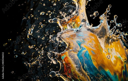 abstract background with iridescent water with machine oil.