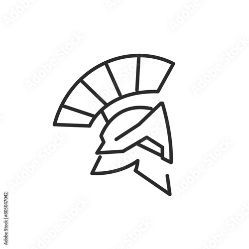 Ancient warrior helmet icon. A simple vector representation of a helmet typically worn by soldiers or gladiators in historical times. Ideal for historical content or gaming icons. Vector illustration