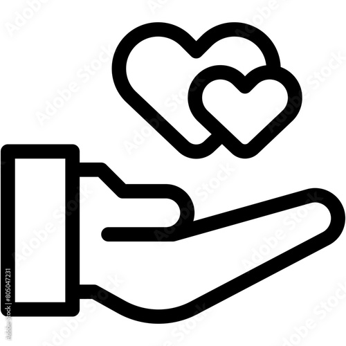donation, care, heart, charity, solidarity Icon