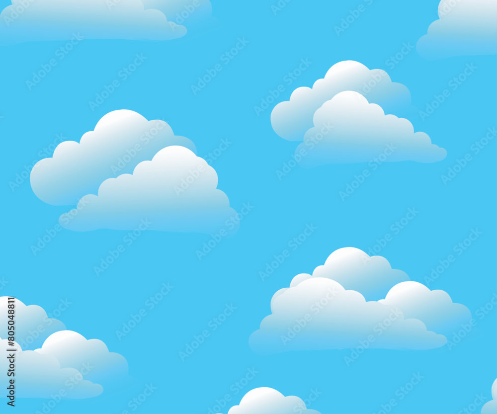 cloud background. white gradient clouds on blue sky illustration.