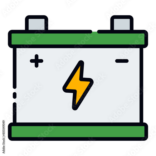 Battery filled line icon