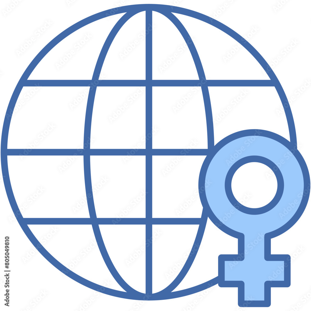Day, international, woman, womens day, globe Icon