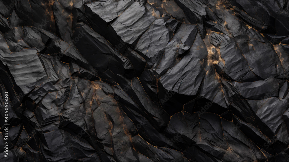 Rough dark stone texture with cracks and gold flecks. Dark back Rough dark stone texture with cracks and gold flecks. Dark back