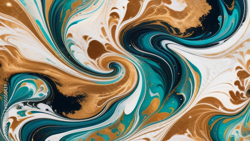 Abstract swirling liquid marble
