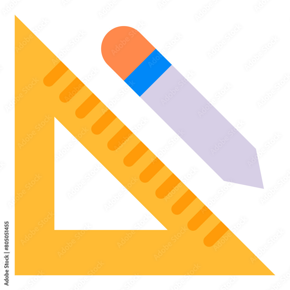 Vector Icon for pencil, draw, art, ruler, scale Vector Icon for pencil, draw, art, ruler, scale
