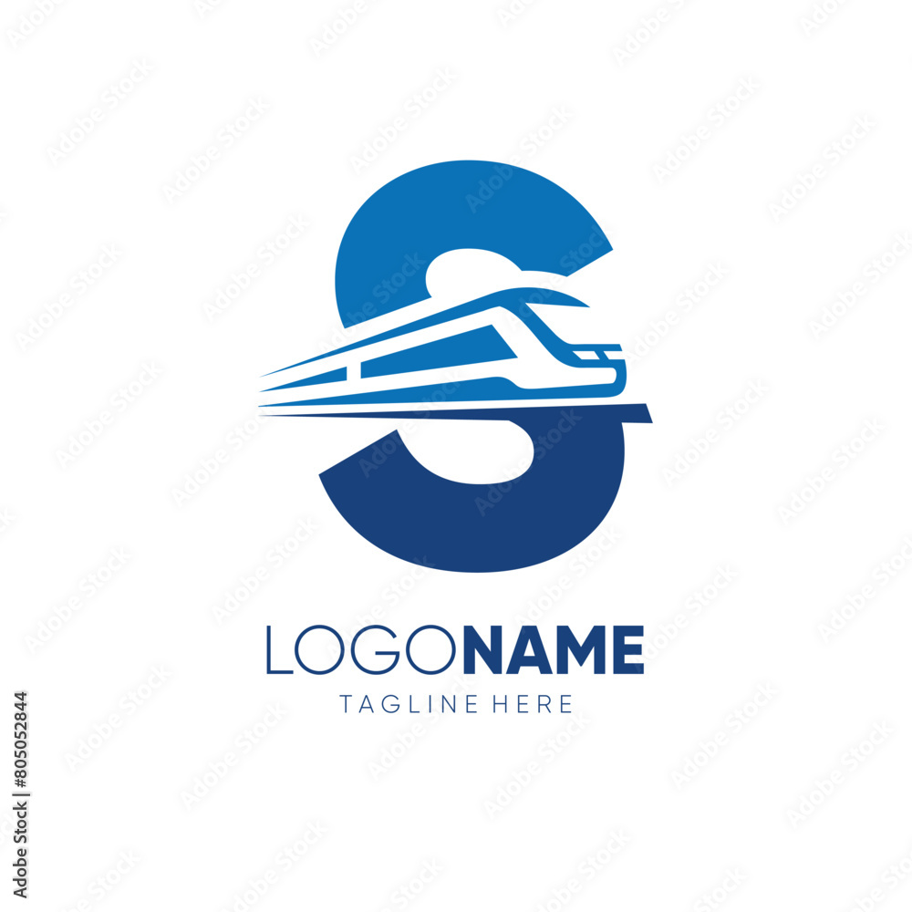 Letter S Fast Train Logo Design Vector Icon Graphic Illustration Letter S Fast Train Logo Design Vector Icon Graphic Illustration