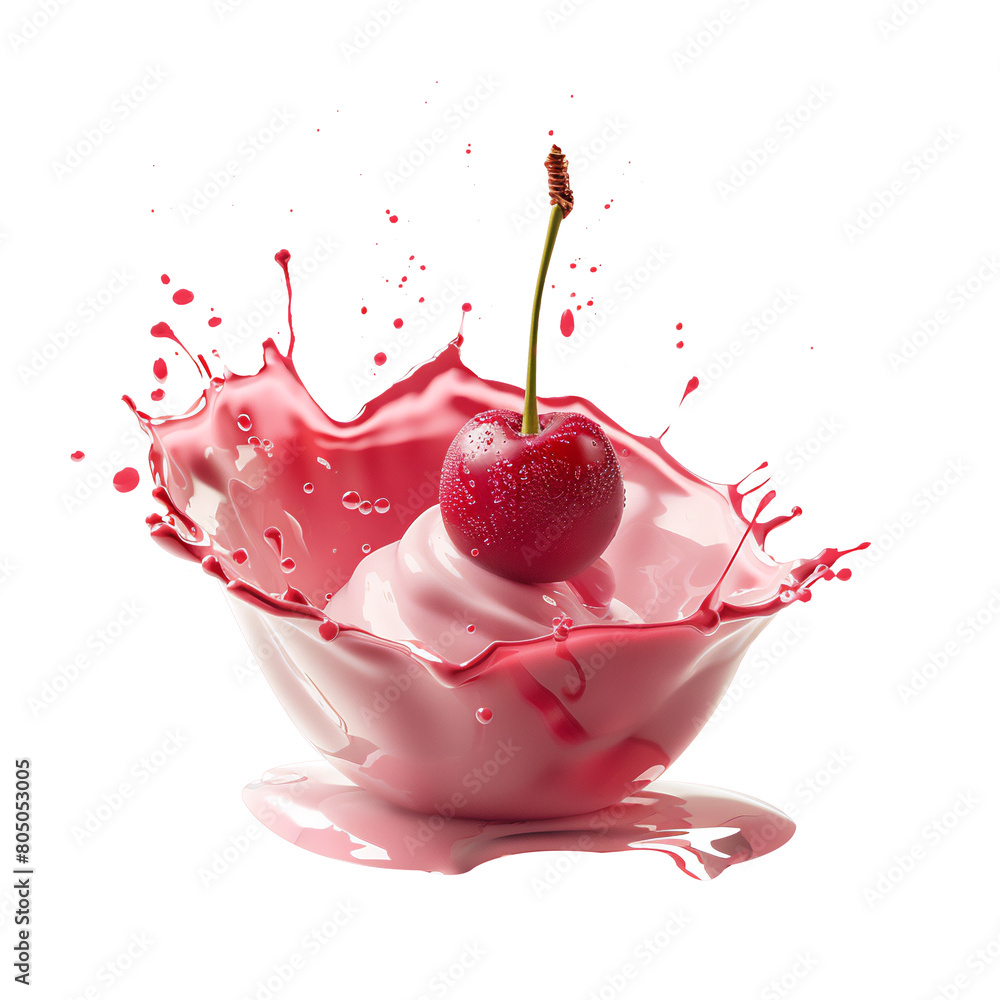 Cherry Juice splash isolated on transparent background. Cherry Juice splash isolated on transparent background.
