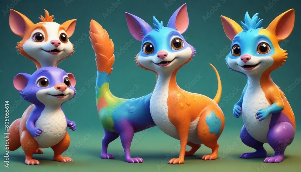 3d model Whimsical and colorful animal illustratio (3)