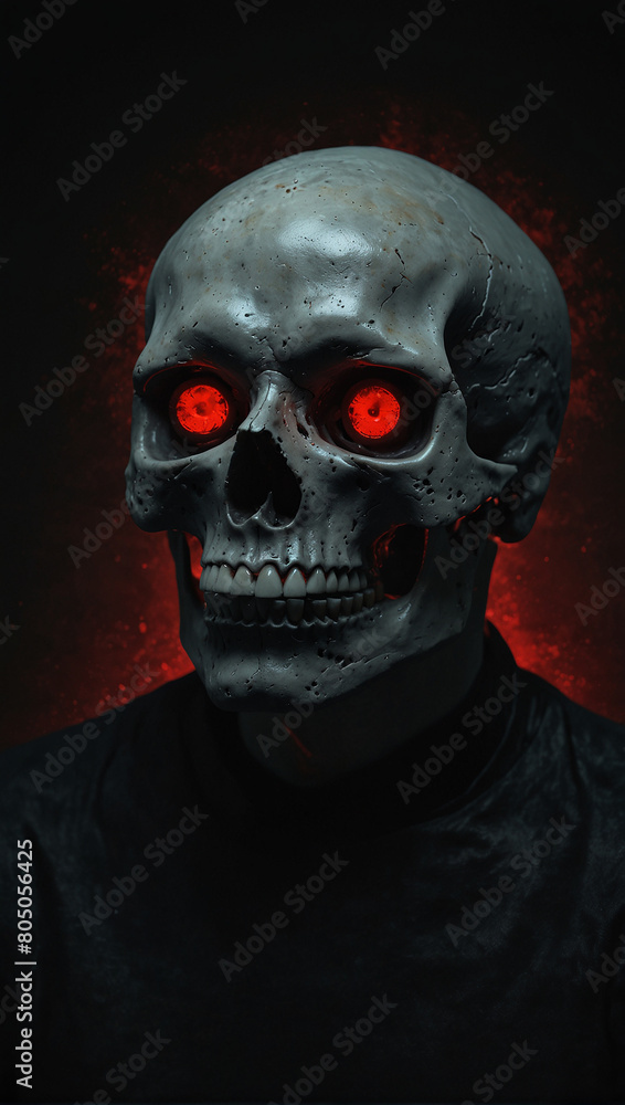 'Horror' Digital 3D skull glowing red eyes 08 'Horror' Digital 3D skull glowing red eyes 08