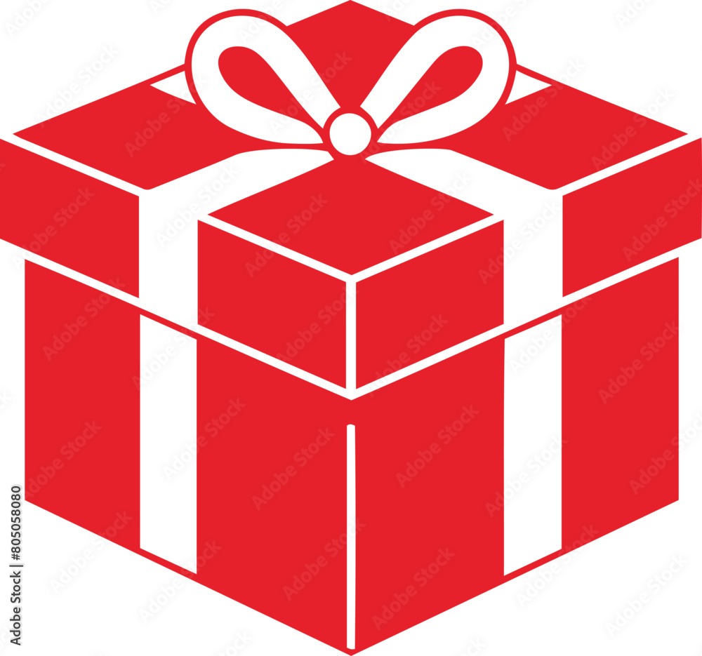 Red gift box vector icon illustration for birthday or wedding collection. Merry Christmas and Happy New Year gift box. Red gift box vector icon illustration for birthday or wedding collection. Merry Christmas and Happy New Year gift box.
