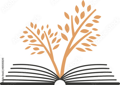 Abstract book and tree logo