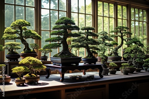 Bonsai Collection: A dedicated area showcasing a variety of exquisite bonsai trees.