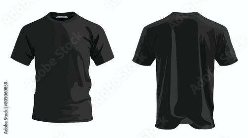 Blank black t-shirt on white background Vector style