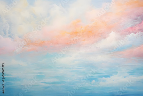 hopeful ocean above clouds, abstract landscape art, painting background, wallpaper