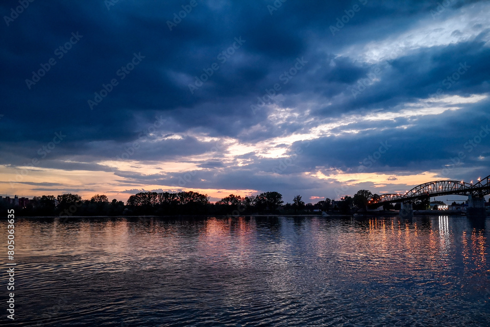 River on a cloudy day at dusk River on a cloudy day at dusk