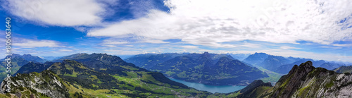 Panoramic view of the Walensee from the top of Mattstock