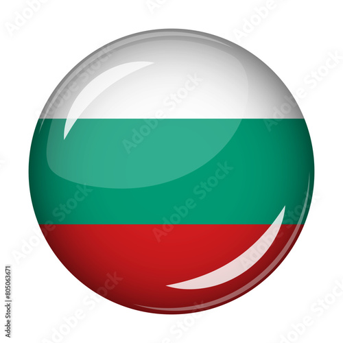 Free Download Flag of Bulgaria in the form of a round shaped icon. Abstract concept. The national flag is convex in shape. Vector illustration - GFXLoad