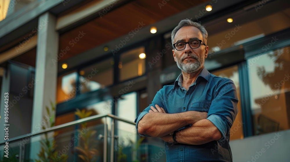 Shot of a mature male architect standing with his arms crossed at a building Shot of a mature male architect standing with his arms crossed at a building