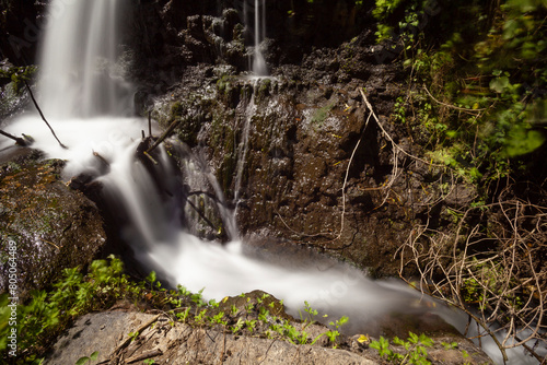 Nature's Elegance: Long Exposure Waterfall Photography Along Rio Fratta, Corchiano photo