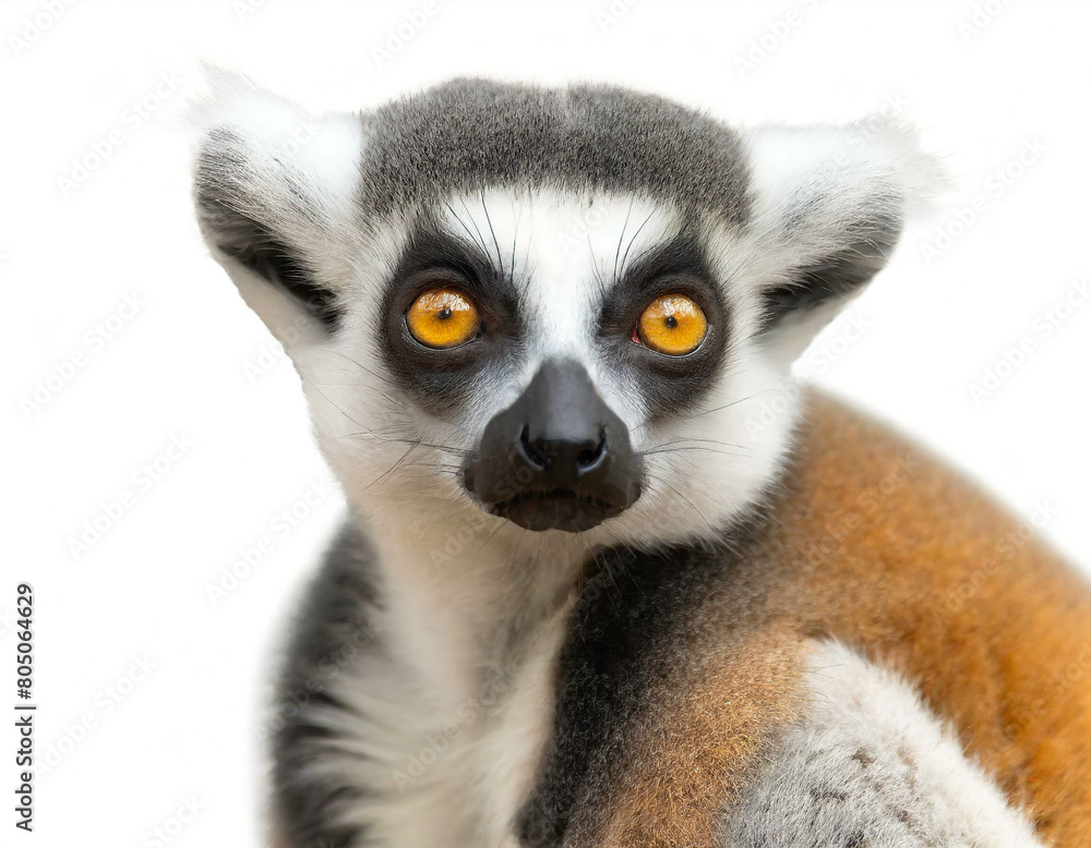 Obraz premium Lemur isoliert auf weißen Hintergrund, Freisteller 