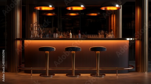 A sleek bar stool at a trendy cocktail bar, promising a stylish perch for enjoying drinks with friends