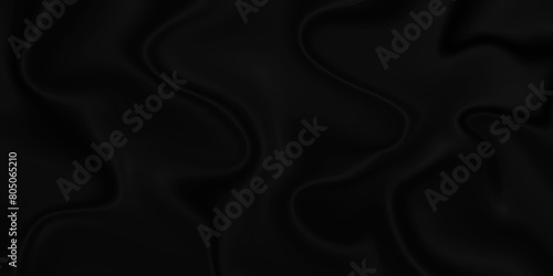Black Silk background. Black Satin fabric background texture. Abstract background luxury cloth or liquid wave or wavy folds of grunge silk texture material shiny soft smooth luxurious .