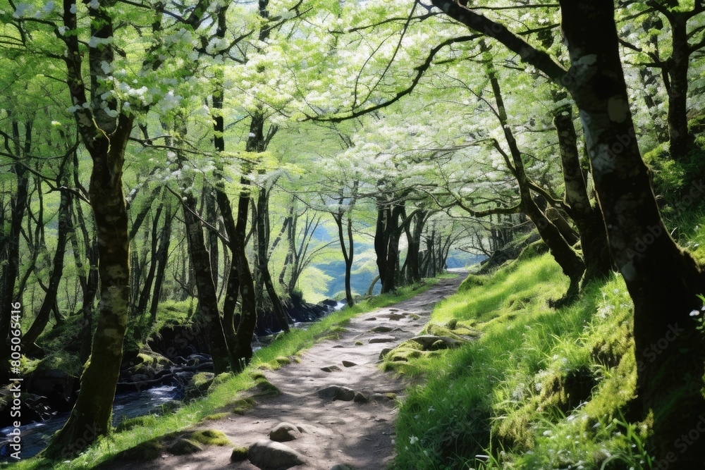 Forest Bathing Trail: A trail designed for Shinrin-yoku (forest bathing) with cherry trees. Forest Bathing Trail: A trail designed for Shinrin-yoku (forest bathing) with cherry trees.