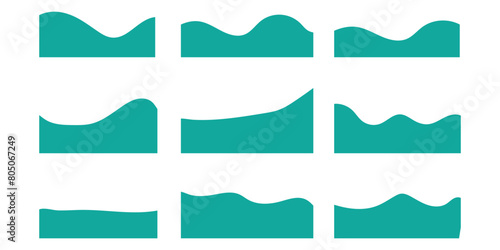 Bottom border shape and separator for website design. Isolated vector template for website, app, poster, banner.