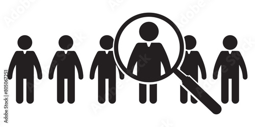 Search job vacancy icon set. symbol of finding a job to do business, Human resources concept. Recruitment