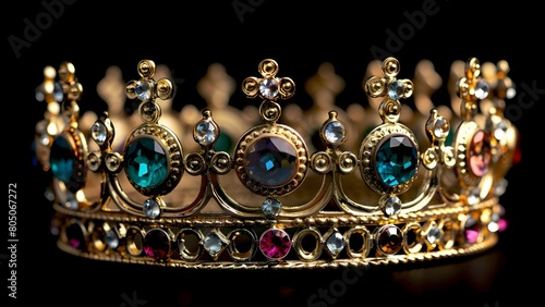 Royal luxury colorful jewel golden crown