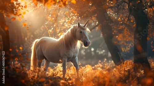 Unicorn in forest