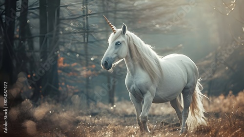 Unicorn in forest