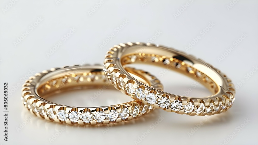 Highlights glamour of two gold diamond rings wedding rings Highlights glamour of two gold diamond rings wedding rings