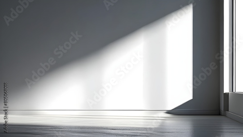 A minimalist interior with light from the window illuminating the interior of the room.