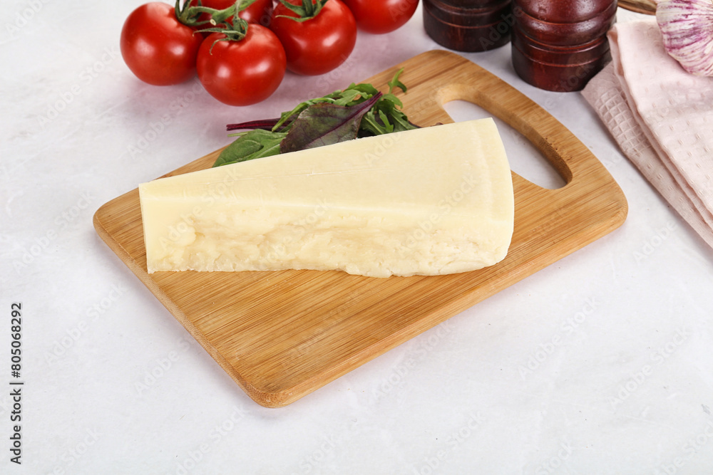 Piece Italian hard parmesan cheese Piece Italian hard parmesan cheese