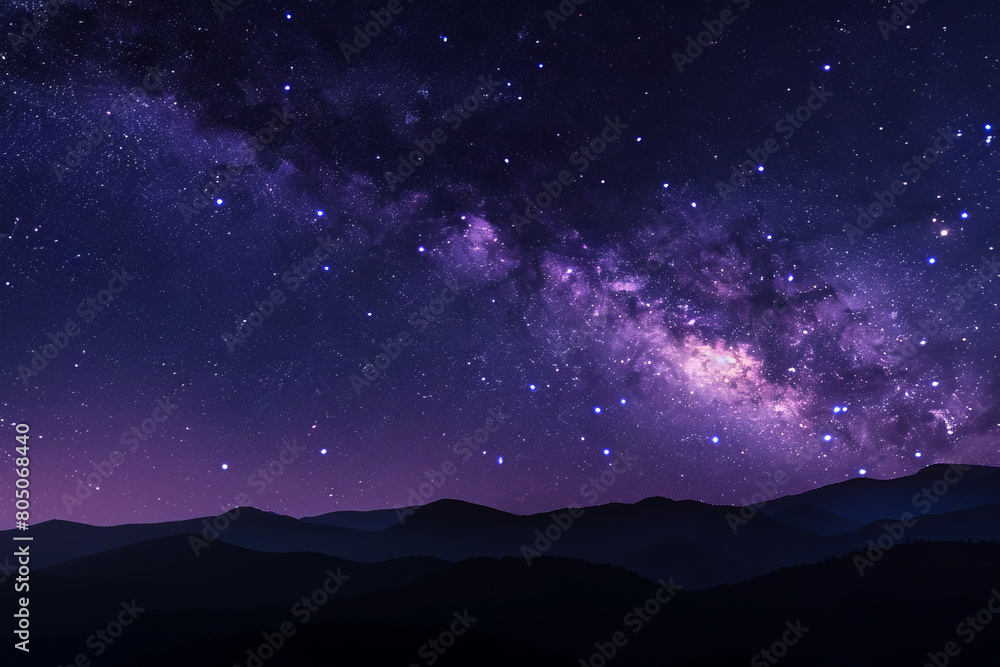 Milky Way, starry sky, landscape Milky Way, starry sky, landscape