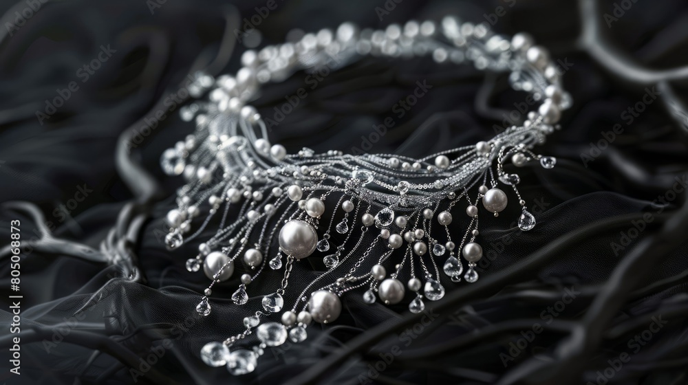 Obraz premium 2020_a modern necklace for marriage,mysterious,random, --ar 16:9 Job ID: de64b204-171f-4b60-b475-328107ce4bf8