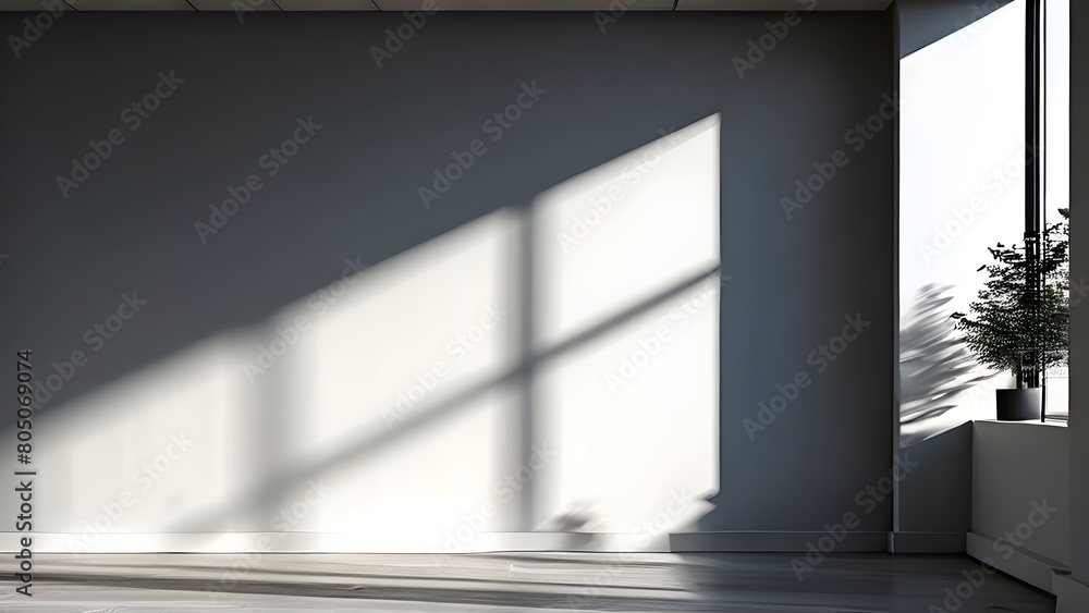 Fototapeta premium A minimalist interior with light from the window illuminating the interior of the room.