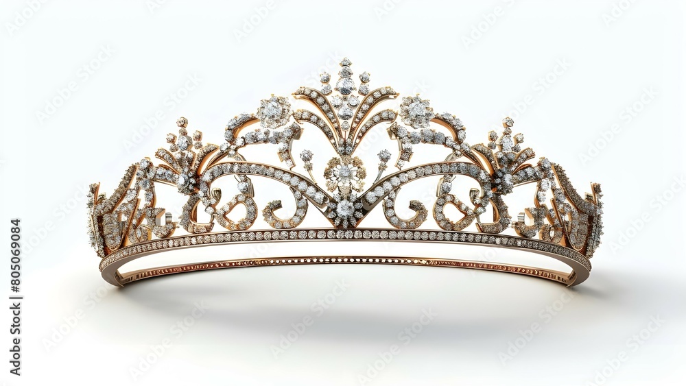 Obraz premium royal luxury jewel golden tiara on white background