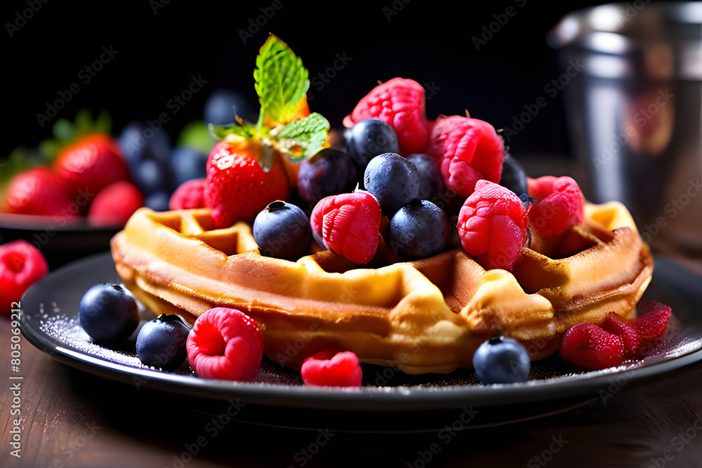 waffles with fruits waffles with fruits