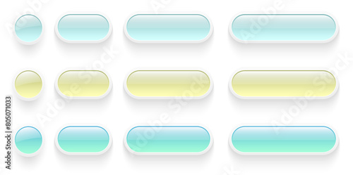 Wallpaper Mural Buttons set  for user interface, simple colored 3D modern design for mobile, web, social media, business. Minimal style UI icons set. Torontodigital.ca